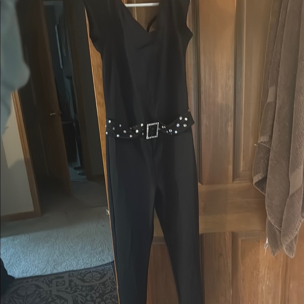 Weissman Black Jumpsuit with Belt